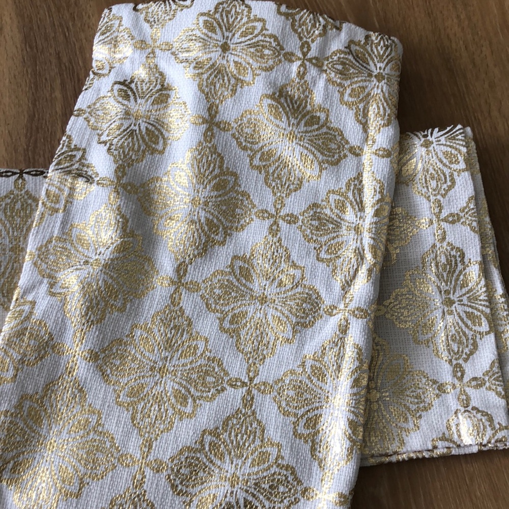 Cream and Gold Tab Top Curtains